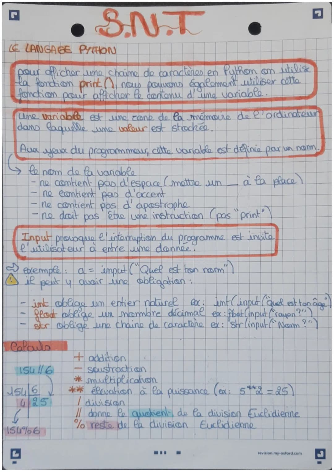 # •SNT

LE LANGAGE PYTHON

pour afficher une chaine de caractères en Python on utilise
la fondion print(), nous pouvons également utiliser c