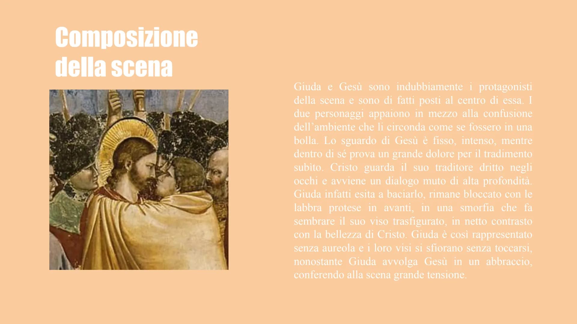 # Il bacio di Giuda AUTORE: Giotto di Bondone

DATAZIONE: circa 1303-1305

TITOLO: Il bacio di Giuda

COLLOCAZIONE: Cappella degli Scrovegni