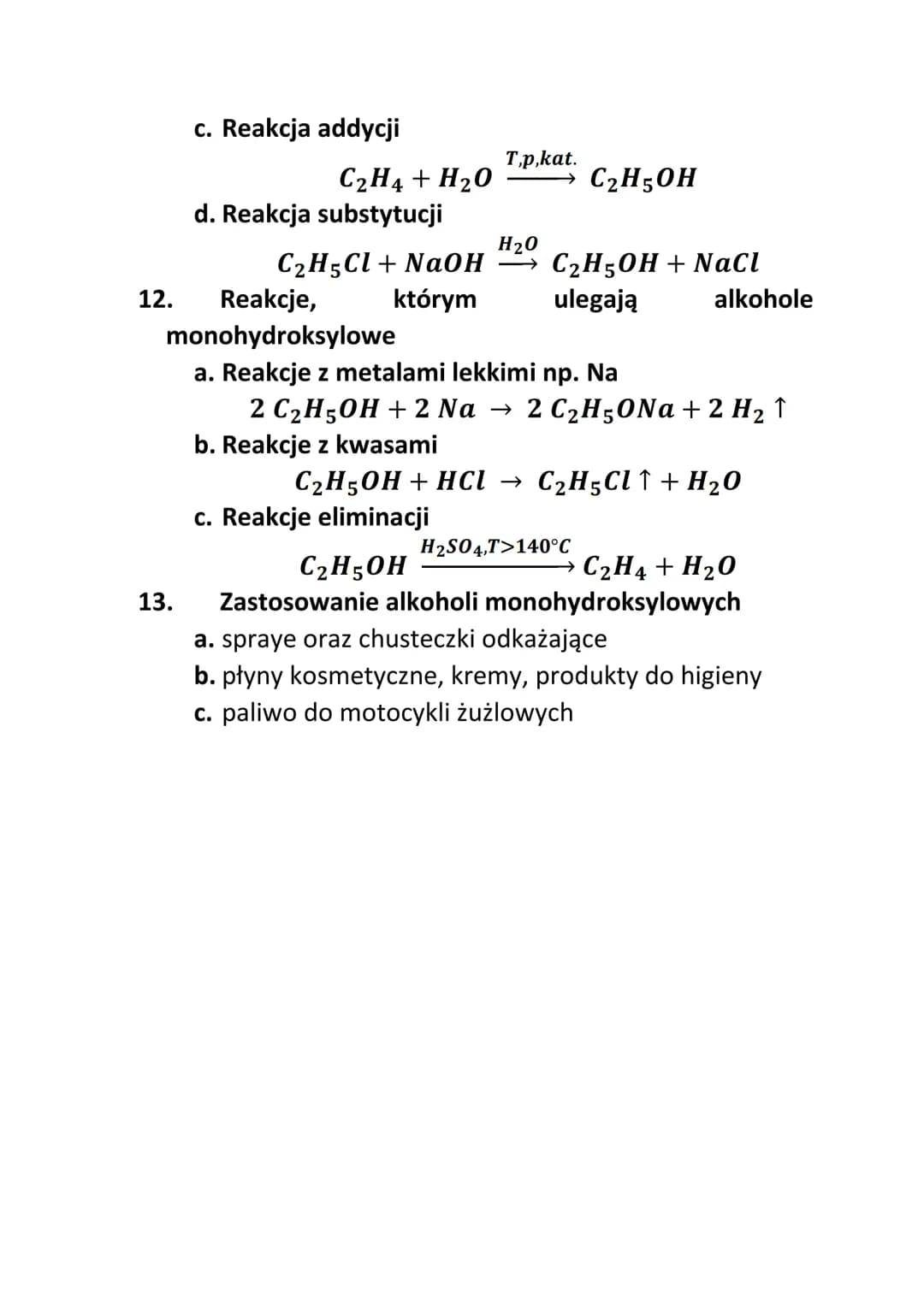 # Alkohole monohydroksylowe

1. Co to są alkohole?

   Alkohole to jednofunkcyjne pochodne węglowodorów,
   które zawierają w cząsteczkach g