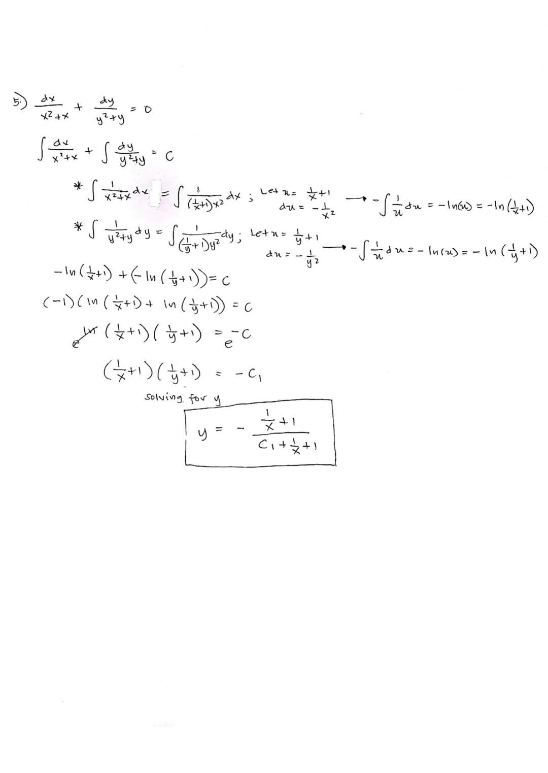 1) Variable Separable / Homogeneous Equation.

x²y' = 4x² + 7xy + 2y²
x² = 4x² + 7xy + 2y²

Let y = VX
dy = Vdx + xdv

x²(vdx + xdv) = 4x² +