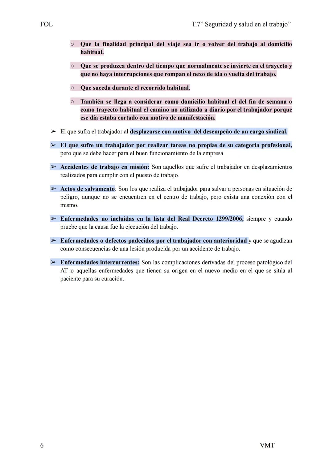FOL
T.7" Seguridad y salud en el trabajo"

Pt.1) El trabajo y la salud

La salud es un estado de completo bienestar fisico, mental y social,