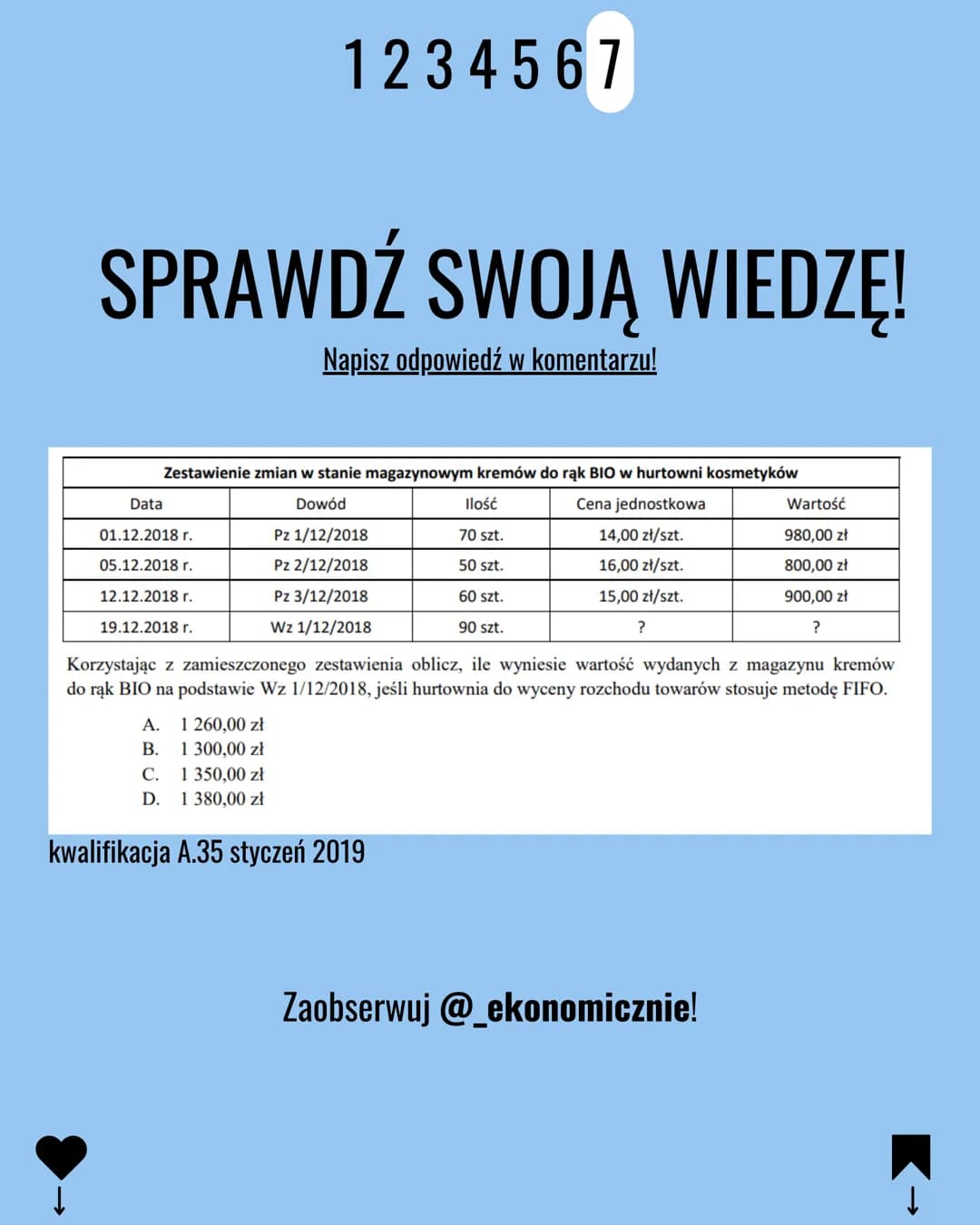 1234567

ΕΚΑ.04

METODY
WYDAWANIA
ZAPASÓW

Chcesz dowiedzieć się więcej?
Obserwuj @_ekonomicznie!
BLACK
WHITE
WHITED
BLACK
WHITE
BLACK 12345