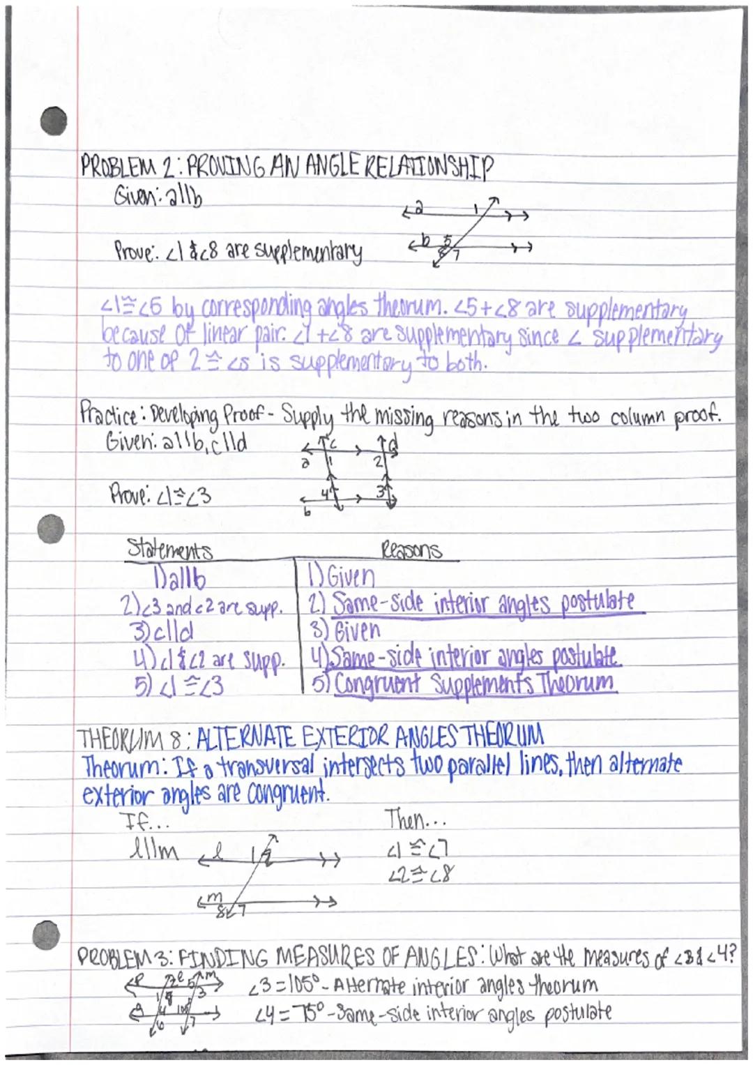 11.2
# PROPERTIES OF PARALLEL LINES
Postulate 11-SAME-SIDE INTERIOR ANGLES POSTULATE
Postulate: If a transversal intersects two paralld line