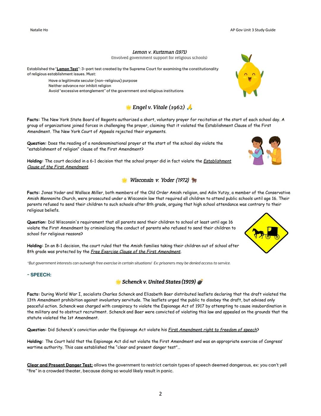 Natalie Ho
AP Gov Unit 3 Study Guide

# Unit 3: Civil Liberties and Civil
Rights - Study Guide

## Topic 1: Civil Liberties → Freedom

* Civ