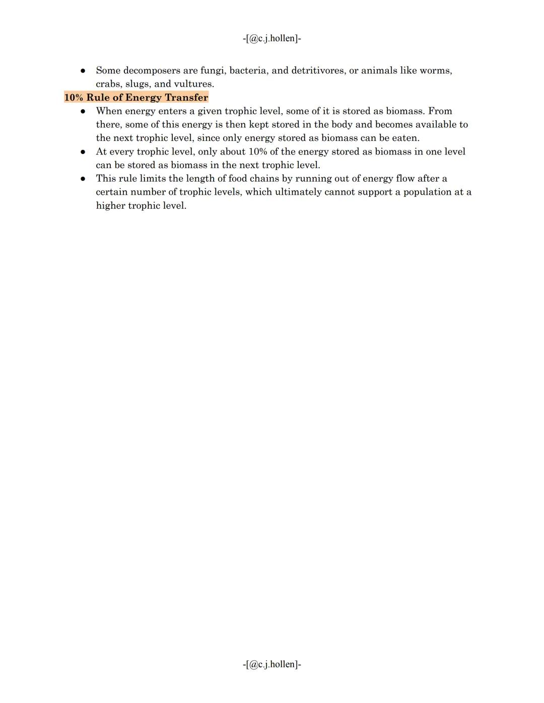 -[@c.j.hollen]-

# Energy Transfer and Components
## of Chains, Webs, and Pyramids

### Definitions & Vocabulary

**Autotrophs:** Self-feede