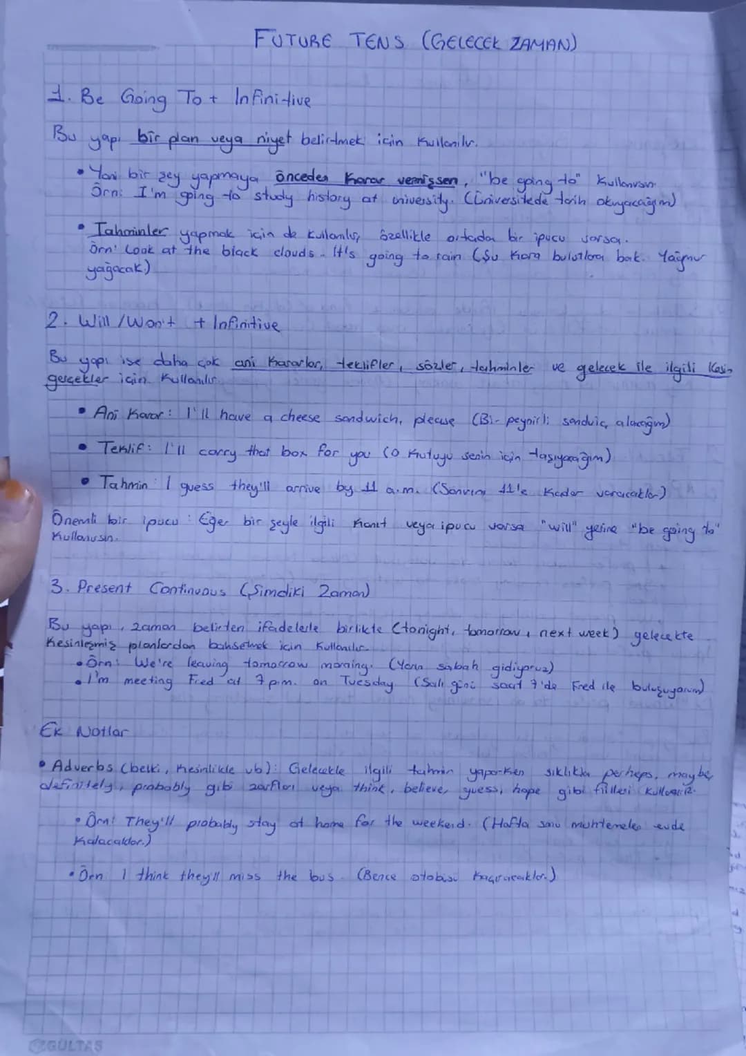 FUTURE TENS (GELECEK ZAMAN)

1. Be Going To + Infinitive

Bu
yapı bir plan veya niyet belirtmek için kullanılv.

• Yani bir şey yapmaya önce