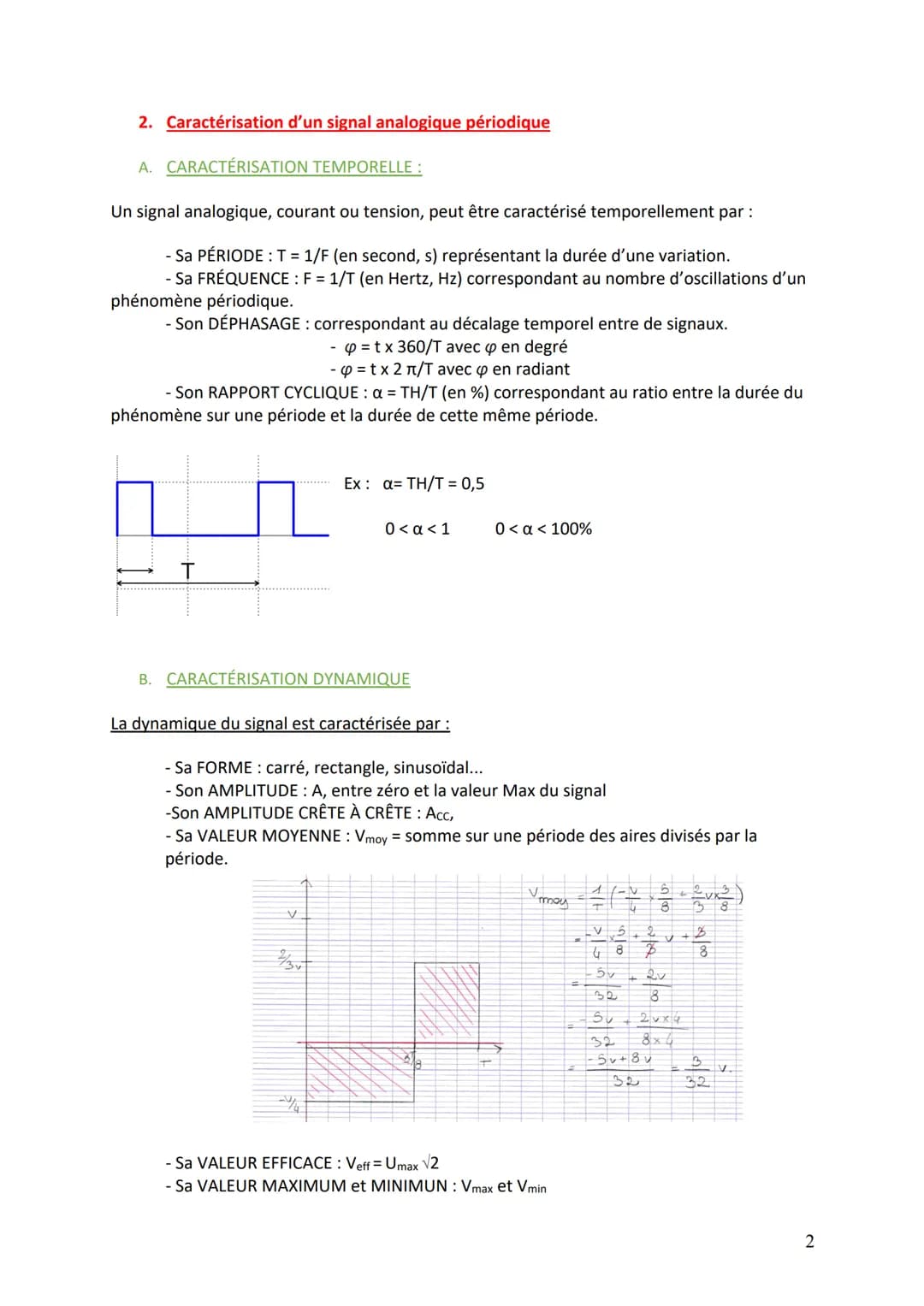 # Caractérisation de l'information analogique et
numérique
Définition des signaux

Un signal est porteur d'une grandeur physique variable co