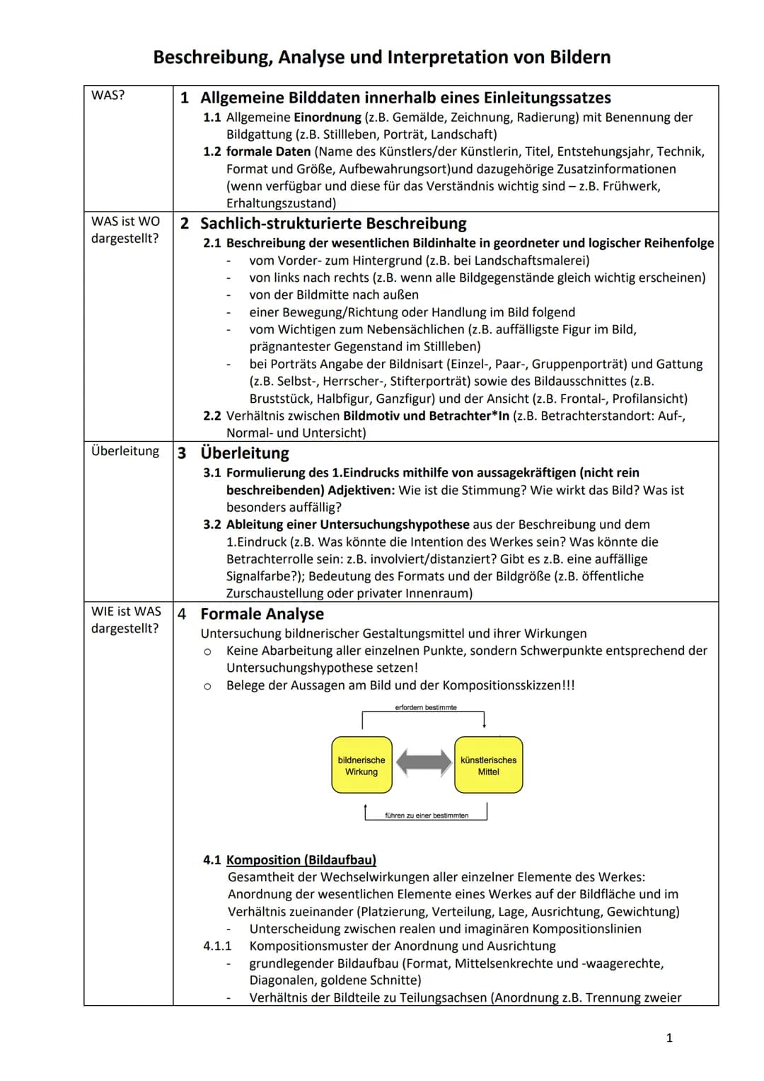 Beschreibung, Analyse und Interpretation von Bildern

WAS?
1 Allgemeine Bilddaten innerhalb eines Einleitungssatzes
1.1 Allgemeine Einordnun