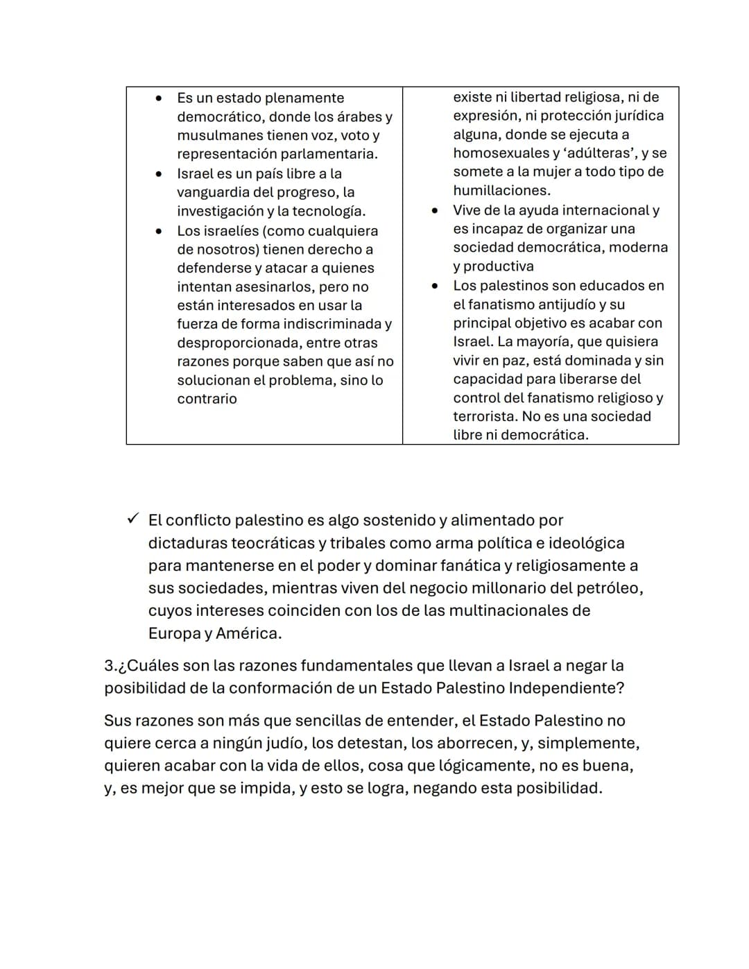# Israel y Palestina

1.Describe (de forma imparcial) las características del conflicto entre
Israel y Palestina.

➤ Es el conflicto social 