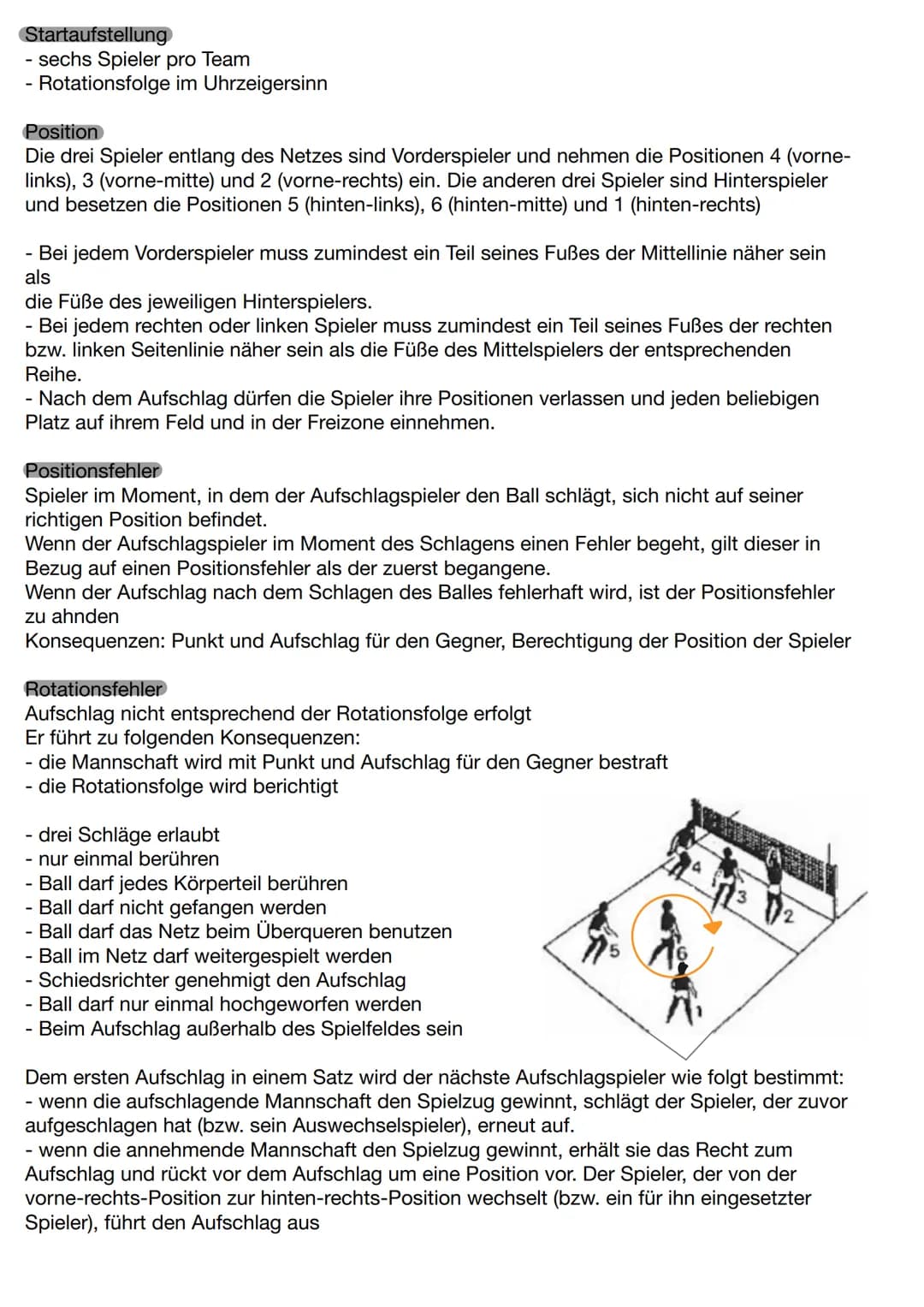 # Volleyball

Spielfläche

- Spielfeld 18x9m
- 3m Freizone auf jeder Seite
- Freier Spielraum mindestens 7m hoch
- Netzhöhe bei Männern 2,43
