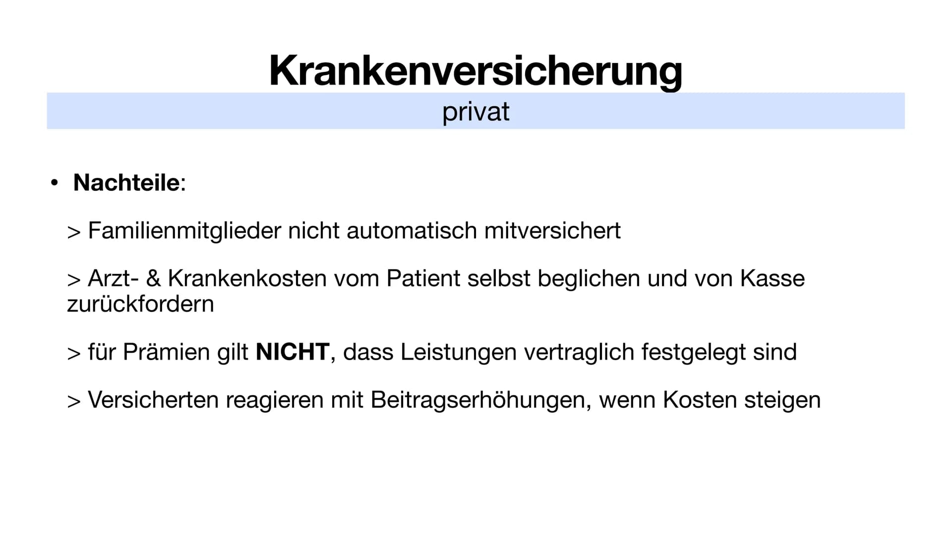 Kranken- & Pflegeversicherung # Inhalt

Krankenversicherung
*   Allgemein

*   gesetzlich
    * Leistungen
    * stabilisieren

*   privat

