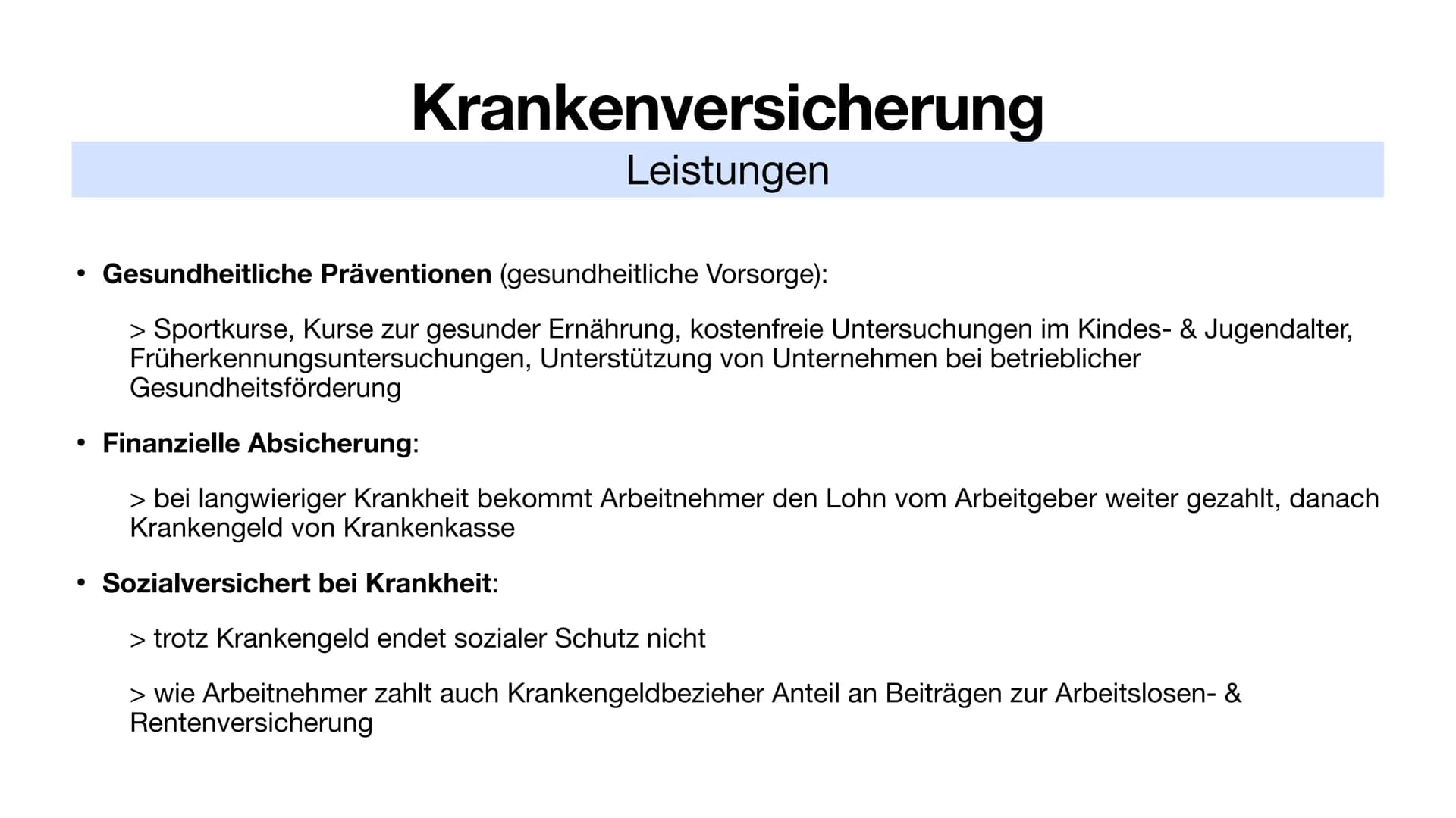 Kranken- & Pflegeversicherung # Inhalt

Krankenversicherung
*   Allgemein

*   gesetzlich
    * Leistungen
    * stabilisieren

*   privat

