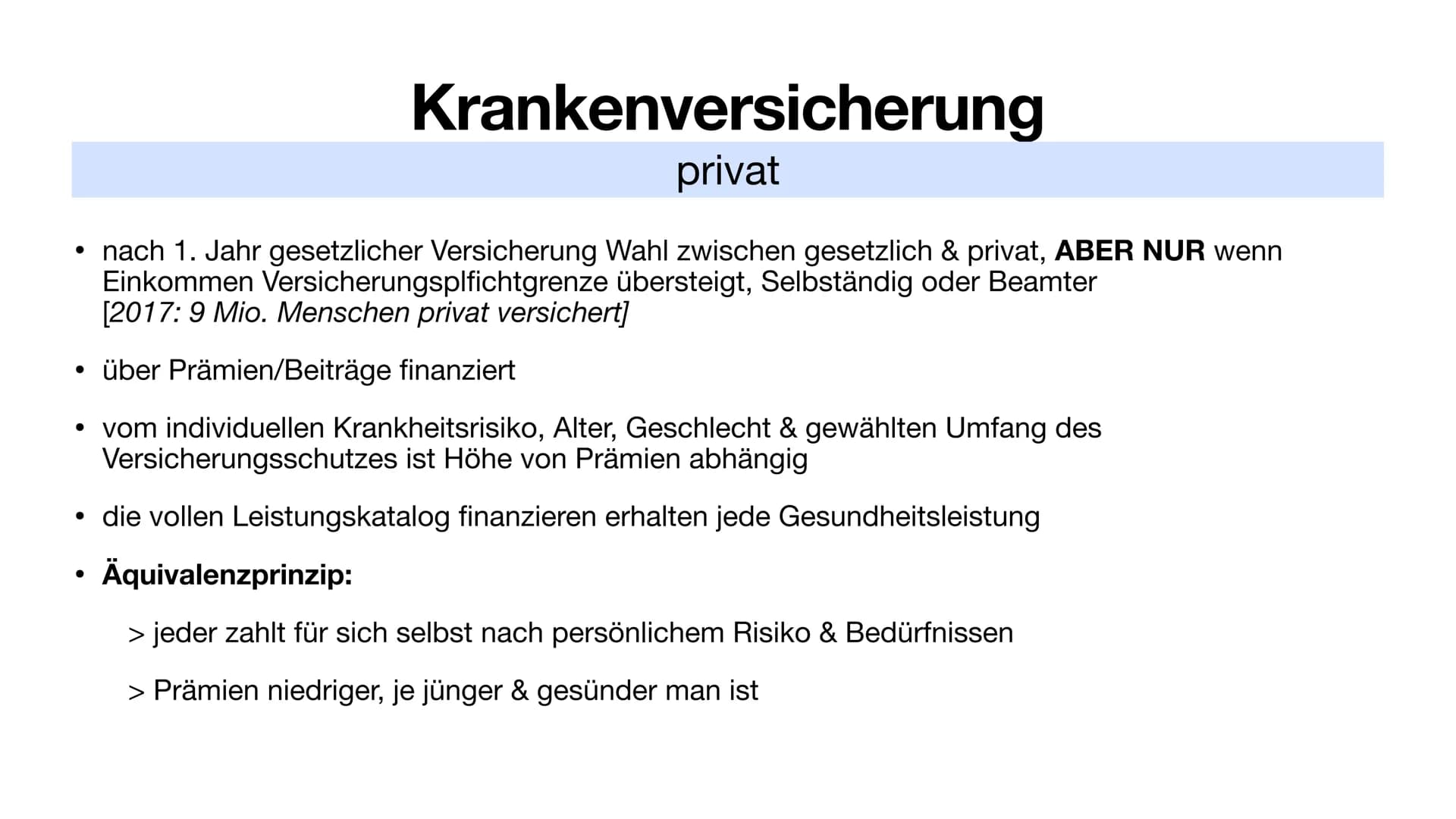 Kranken- & Pflegeversicherung # Inhalt

Krankenversicherung
*   Allgemein

*   gesetzlich
    * Leistungen
    * stabilisieren

*   privat

