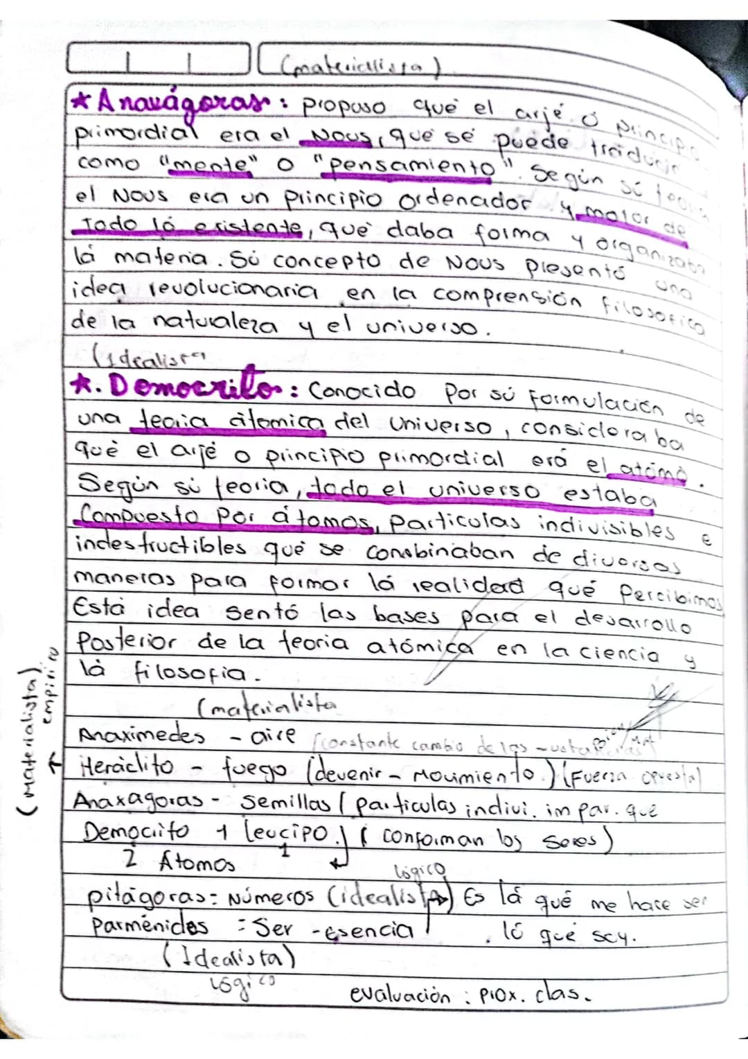 Presocraticos:
(matericelista
*Tales de Mileto: Considerado uno de los primeros
filosoficos de la historia, propuso que elarje ó
Principio f