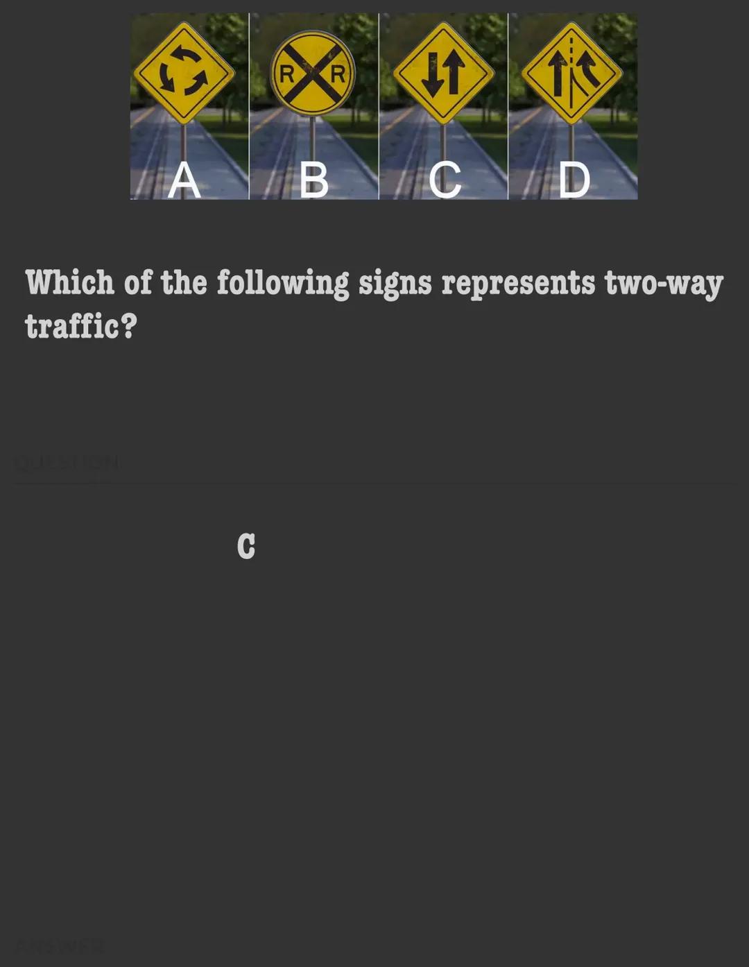 
<p>When you approach an intersection with a through road but without stop signs or yield signs, you must yield to traffic and pedestrians o