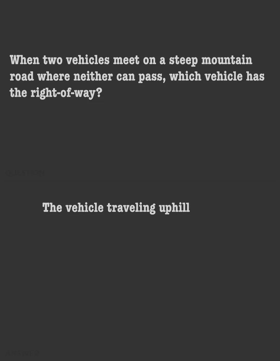 
<p>When you approach an intersection with a through road but without stop signs or yield signs, you must yield to traffic and pedestrians o
