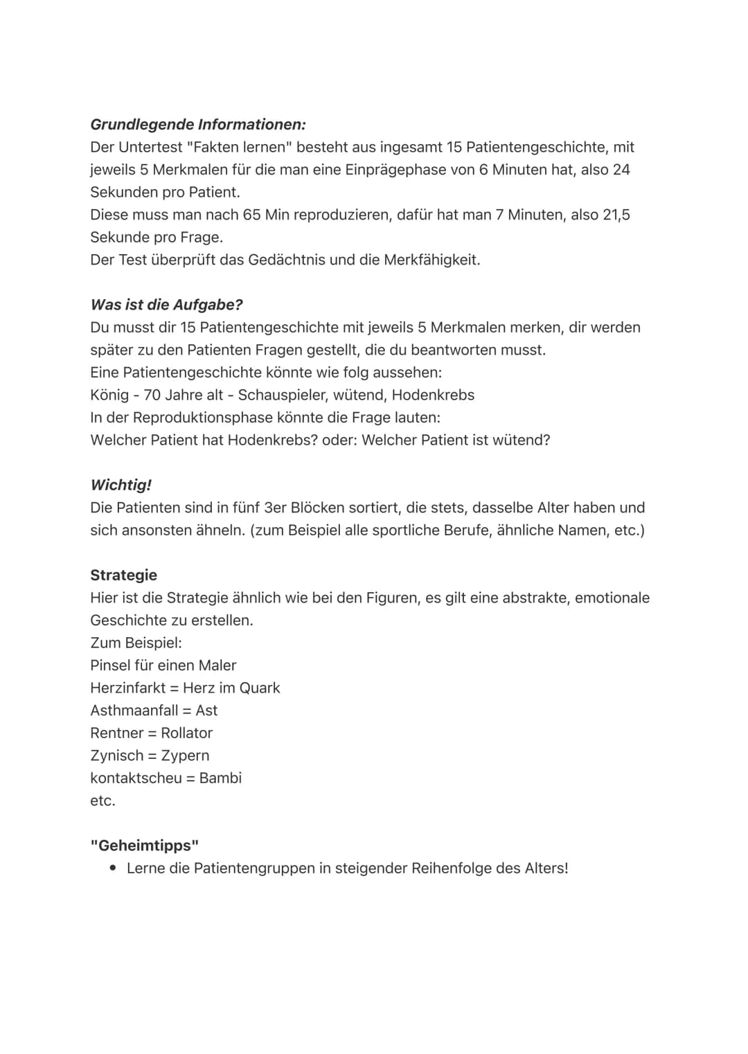 # TMS - Test medizinischer
Studiengänge UT: Figuren und
Fakten lernen - Strategien

FIGUREN LERNEN:

Grundlegende Informationen:
Der Unterte