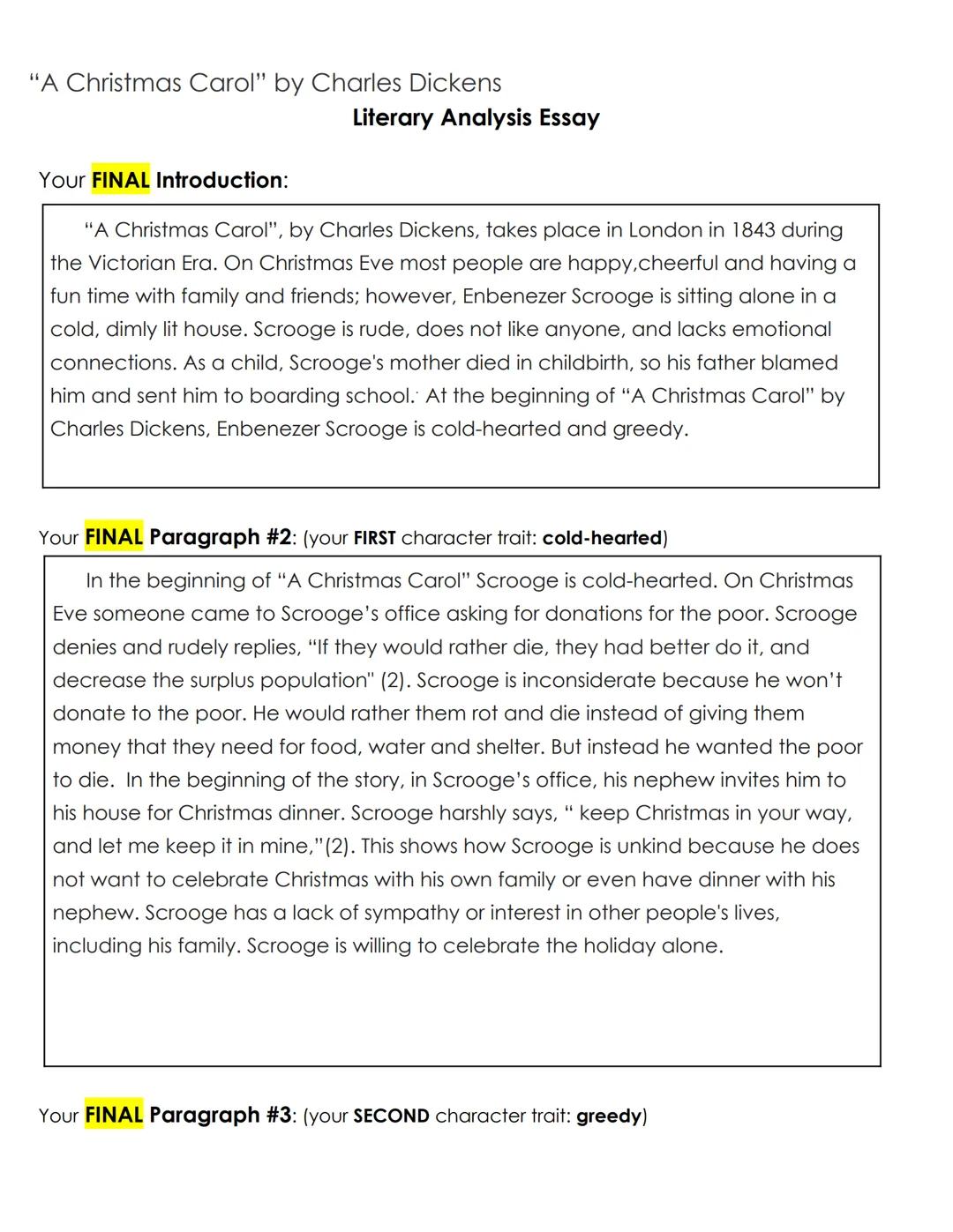 
<h2 id="introduction">Introduction</h2>
<p>"A Christmas Carol", by Charles Dickens, takes place in London in 1843 during the Victorian Era.