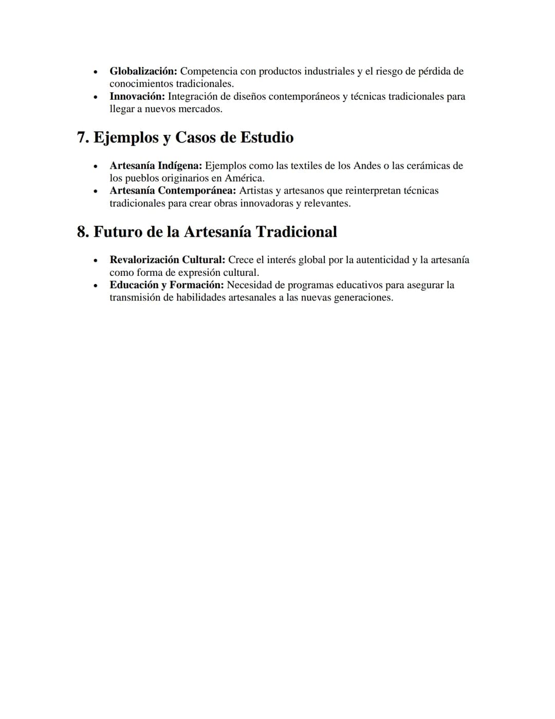 # Artesanía Tradicional

APUNTES//

## 1. Definición y Características

- Definición: La artesanía tradicional se refiere a la producción de