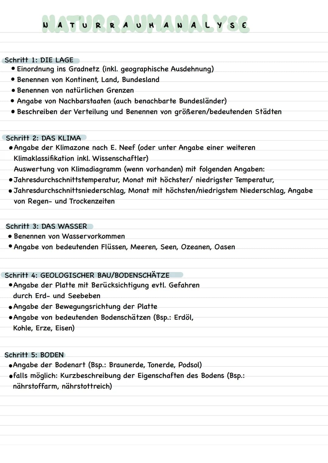 # NATURRAUMANALYSE

Schritt 1: DIE LAGE

*   Einordnung ins Gradnetz (inkl. geographische Ausdehnung)
*   Benennen von Kontinent, Land, Bund