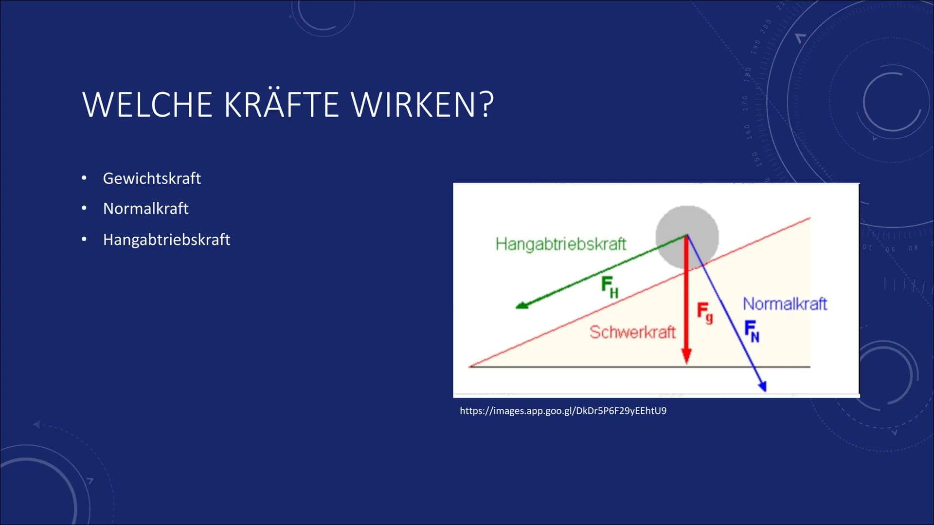 40
DIE SCHIEFE
EBENE
150
160
170
180
190 200
V
210
220
230
240
250260
レ # WAS IST DIE SCHIEFE EBENE?

• Physikalisches System der Mechanik


