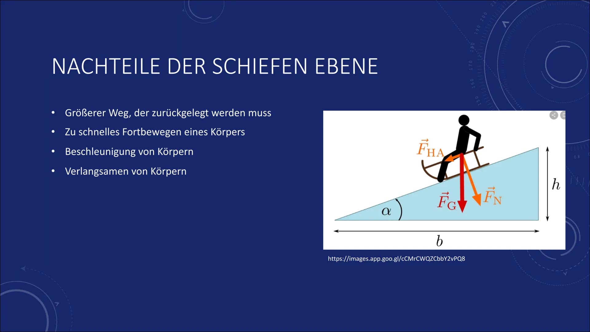 40
DIE SCHIEFE
EBENE
150
160
170
180
190 200
V
210
220
230
240
250260
レ # WAS IST DIE SCHIEFE EBENE?

• Physikalisches System der Mechanik

