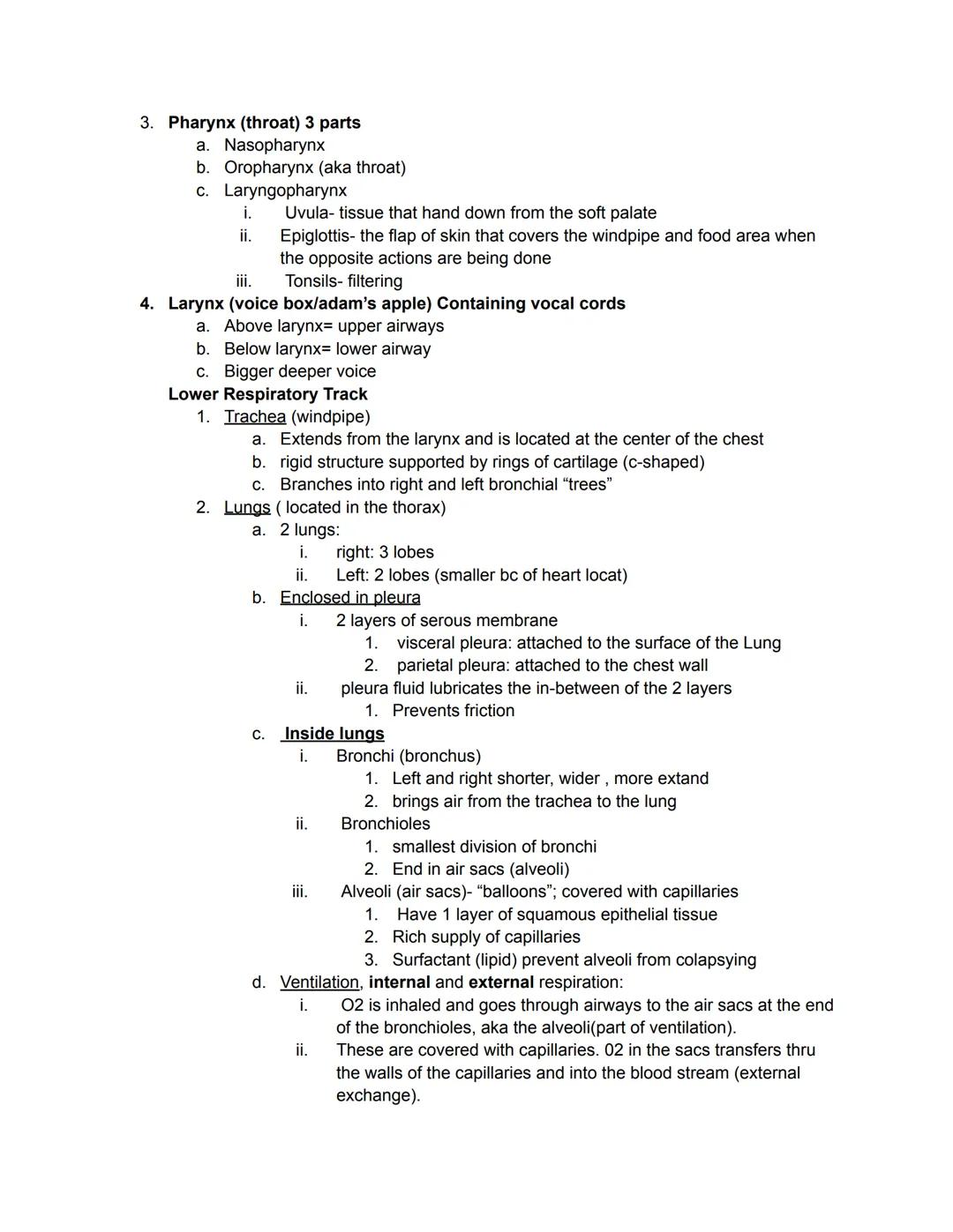 Objectives: to keep in mind
1) Label a diagram of the respiratory system
2) List 5 different functions of the nasal cavity
3) Identify the 3