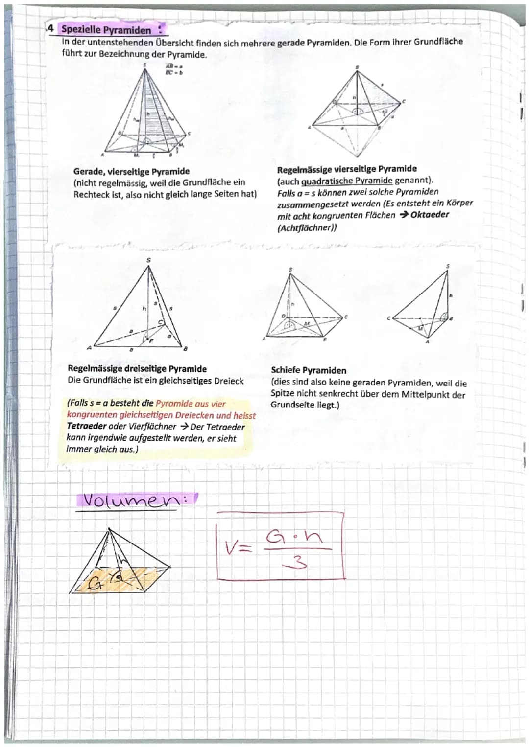 # 4- Prisma & Pyramide

Was sind Prismen??

D

A

V
+
E
Eigenschaften:
Grund- und
ng.
B
E
-Deckfläche (DE)
Seitenkante (AD,BC
Hohe h
Seitenf