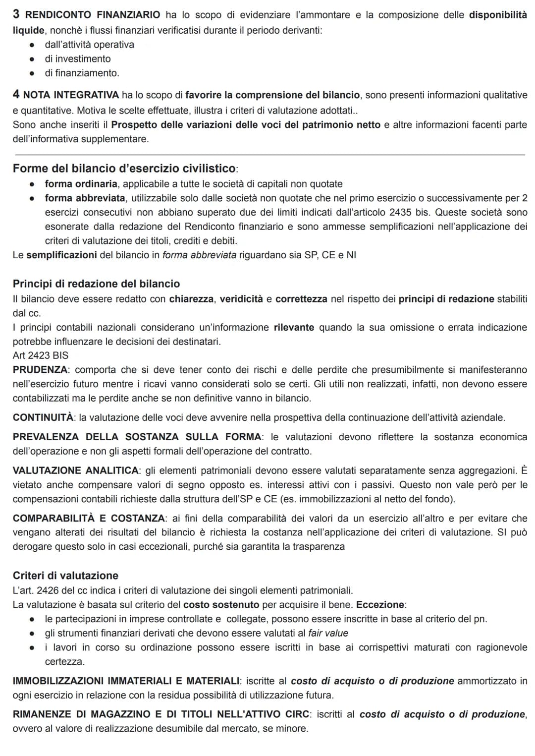 # IL BILANCIO D'ESERCIZIO

Bilancio d'esercizio $\rightarrow$ stato patrimoniale, conto economico, nota integrativa, rendiconto finanziario.