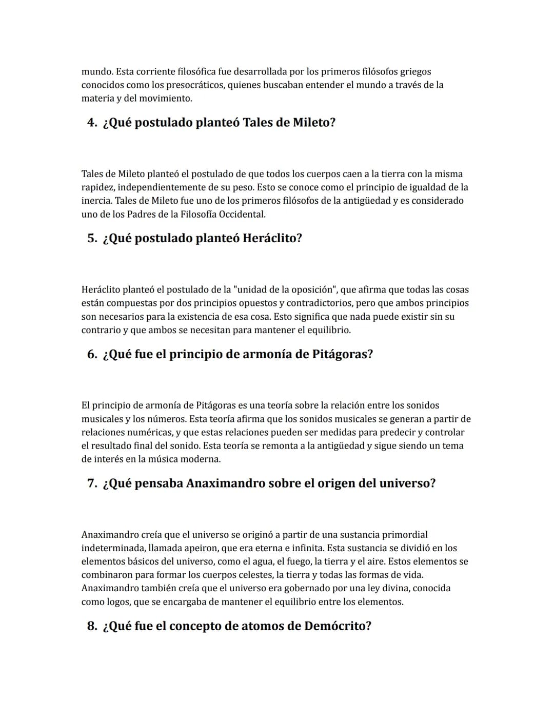 # Ejercicio Presocráticos

0. ¿Quién fue el primer filósofo presocrático conocido?

El primer filósofo presocrático conocido fue Tales de Mi