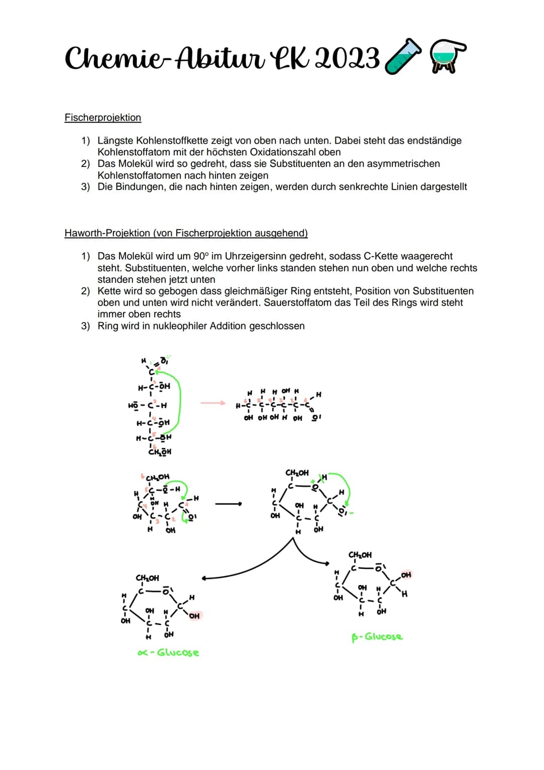# Chemie-Abitur CK 2023

Kohlenhydrate & Peptide

Monosaccharide:

Glucose

*   Monosaccharid
*   C6H12O10
*   Position Hydroxygruppen an Ch