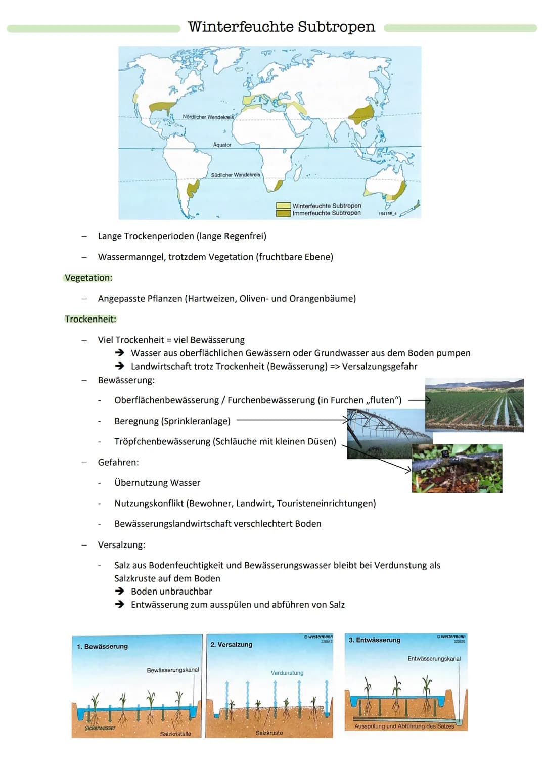 # Klima- und Vegetationszonen der Welt

- Ausprägung einer Landwirtschaft durch verschiedene Geofaktoren (=> Klima, Boden, Wasser,
Vegetatio
