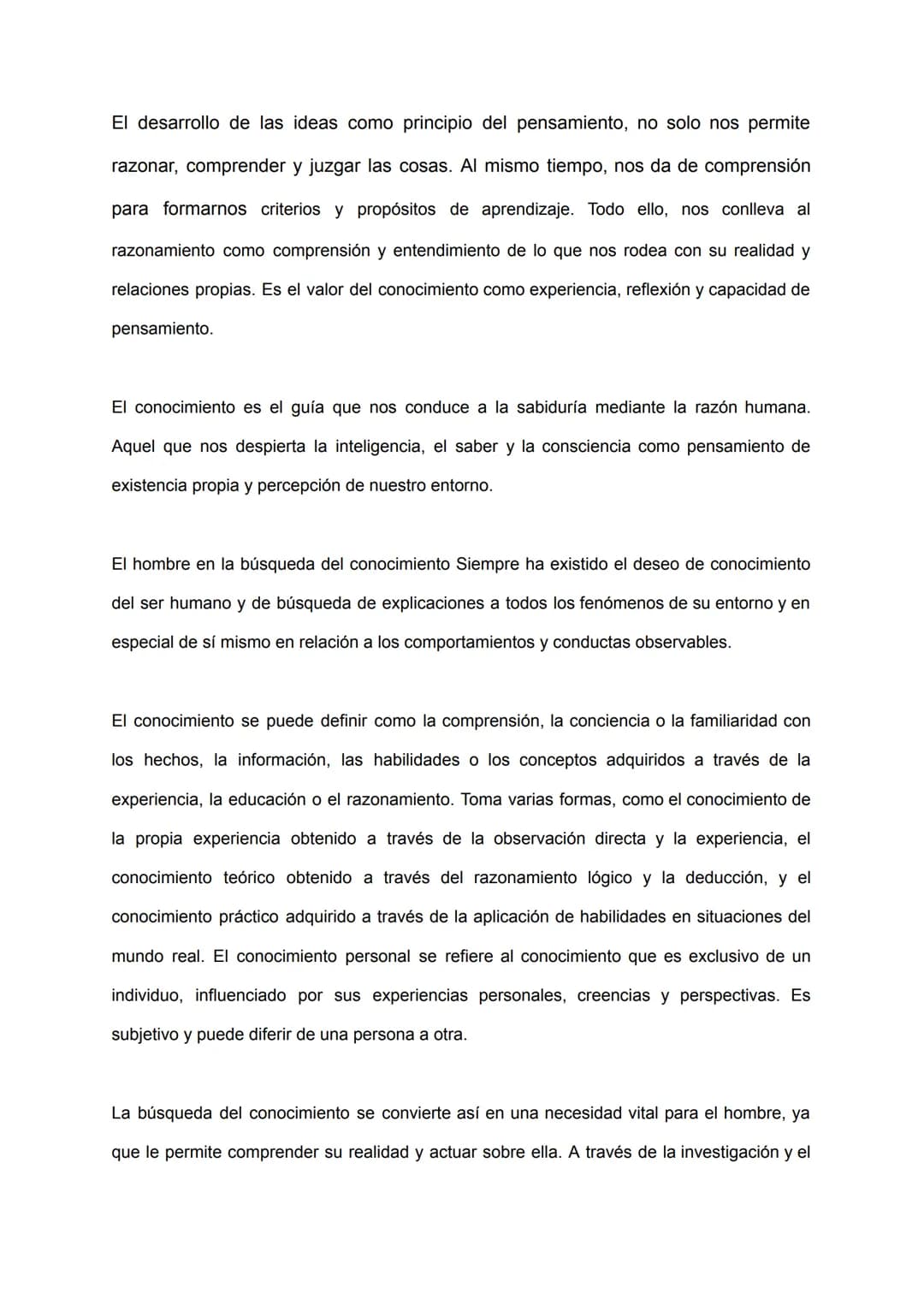 La búsqueda del conocimiento

INTRODUCCIÓN:

La búsqueda del conocimiento ha sido una constante en la historia de la humanidad. Desde
tiempo