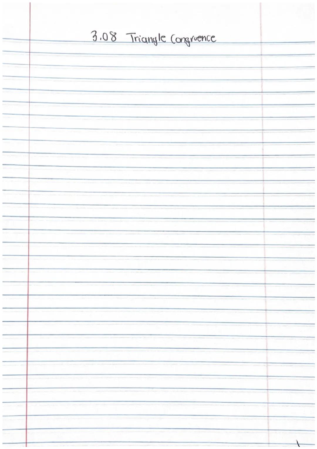 # 3.08 Triangle Congruence Included angle

• The angle formed by two sides.

ex) which angle is the included angle for
sides AB and BC

A. A