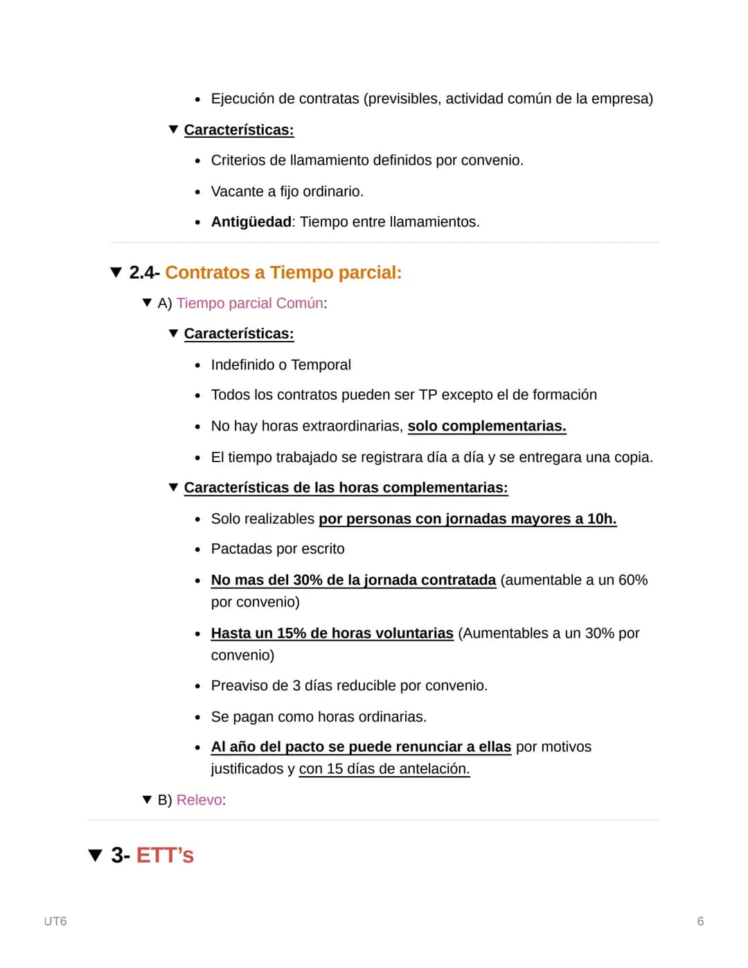 UT6

1- EL CONTRATO DE TRABAJO

▼1.1- La Capacidad para Celebrar un Contrato:

▼A) El Trabajador:

*   Mayor de 18 o menor legalmente emanci
