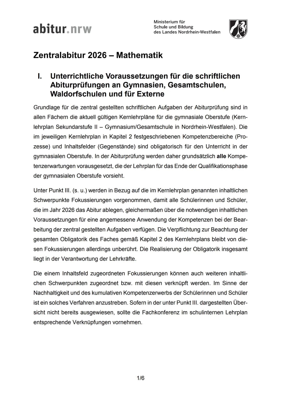 # MATHE

# ABITUR

## 2026

Mathe Grundkurs

vergalgen + Lernzettel /Zsmfassung # abitur.nrw

Ministerium für
Schule und Bildung
des Landes 
