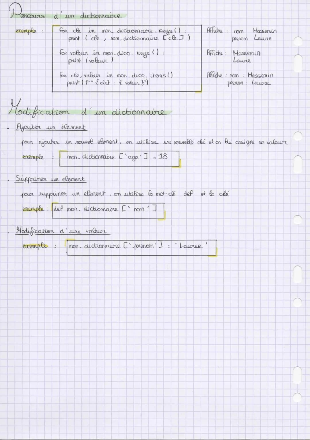 # FONDAMENTAUX DE LA
# PROGRAMMATION

Definition et création d'un dictionnaire

un dictionnaire est une structure de données où chaque éléme