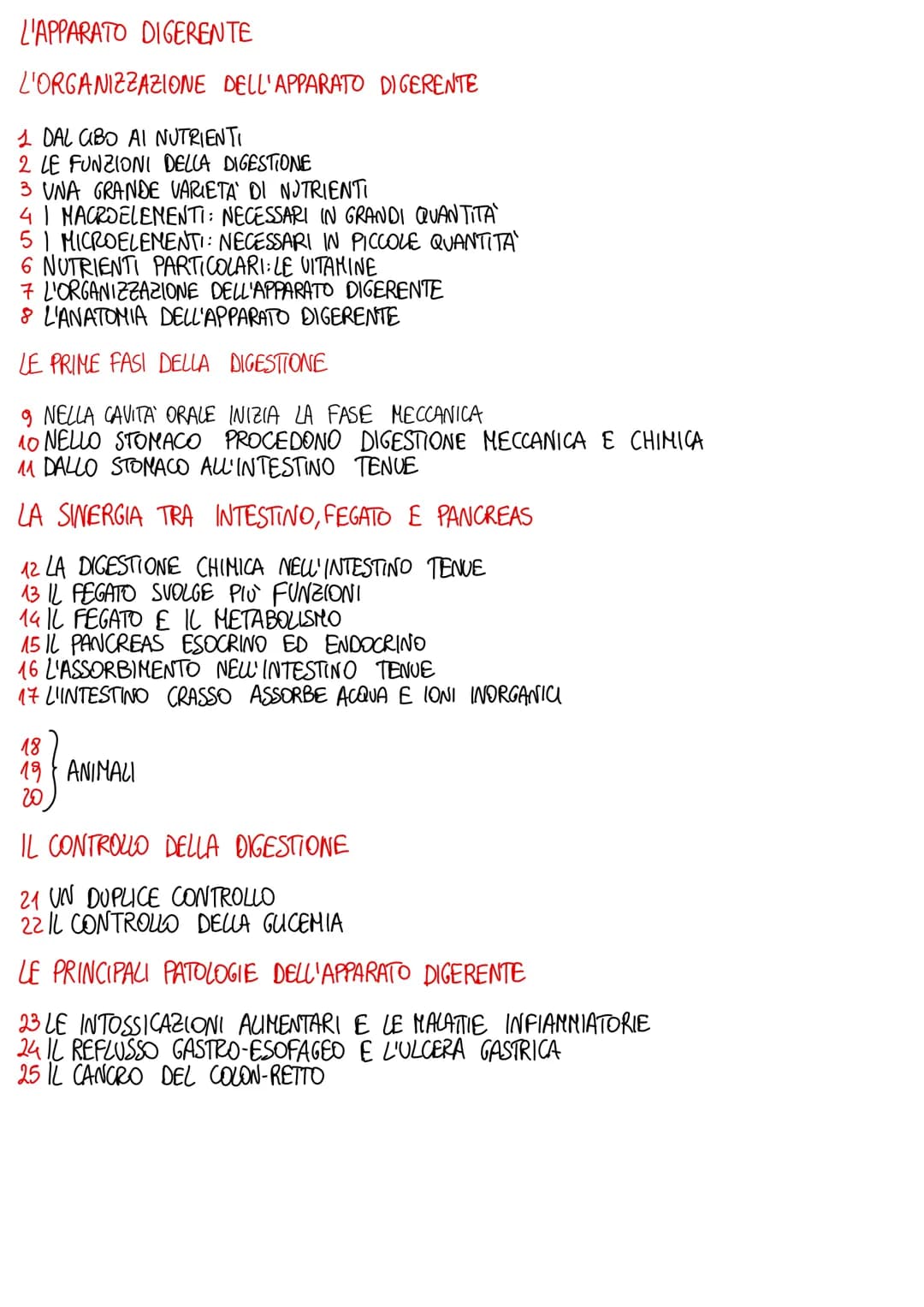 # APPARATO DIGERENTE

ORGANIZZAZIONE DELL'APPARATO DIGERENTE

1 L'apparato digerente fornisce all'organismo tutti i nutrienti di cui ha biso