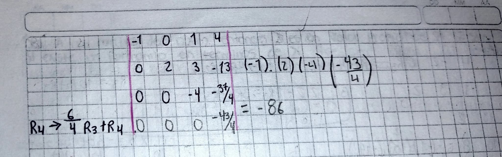 # Propiedades de los determinantes

1 Si un renglon o una columna es multiplo de otro renglon o otra columna
Su determinante es O

2 Si un r