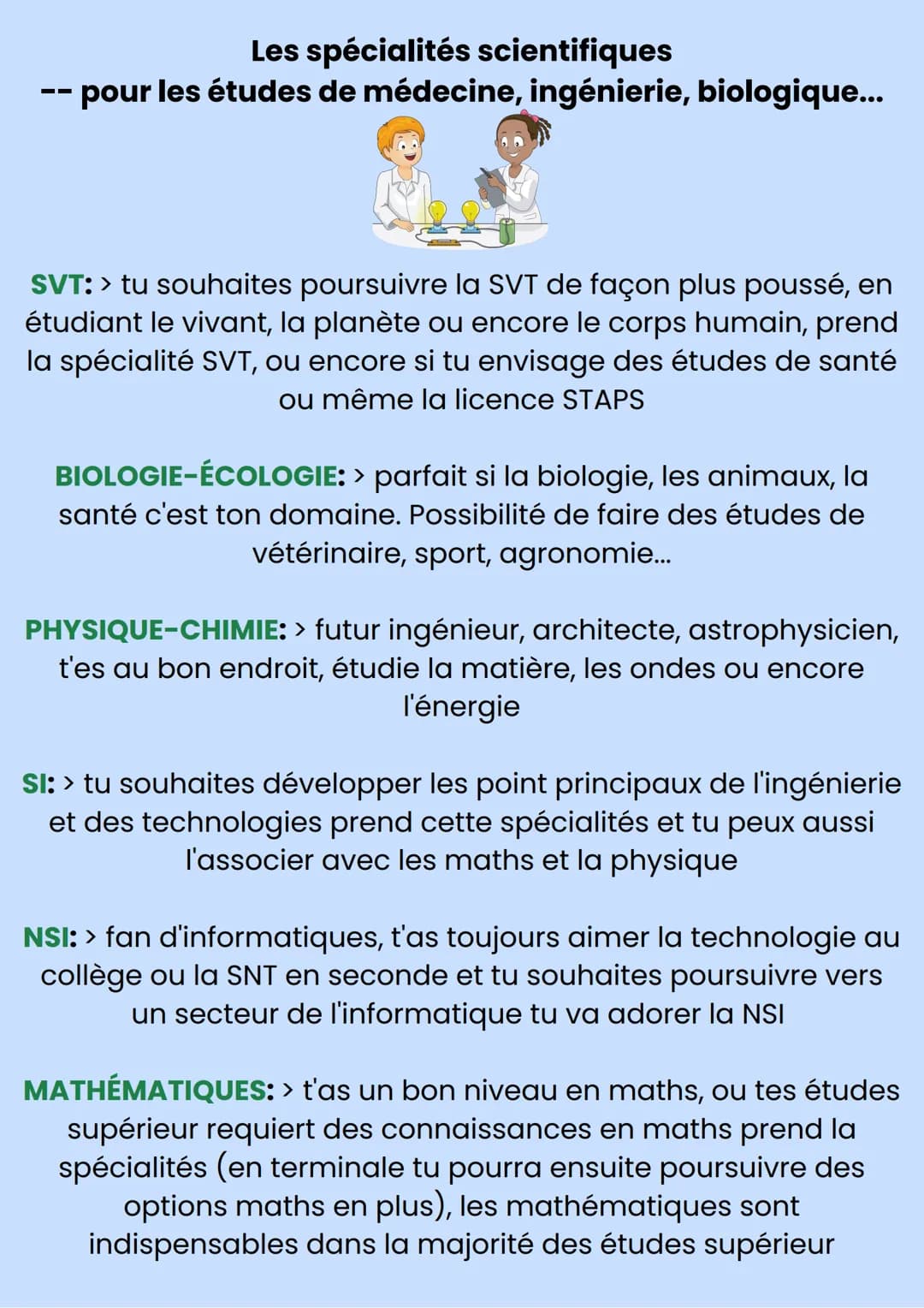 # ORIENTATION

Quelles sont les différentes spécialités proposé
dans les lycées et lesquelles me correspondrait ?

Avant de choisir les spéc