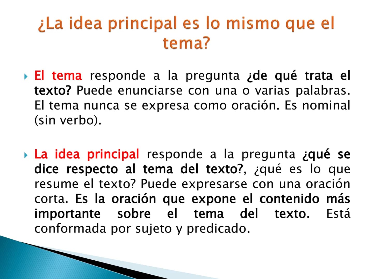 # El tema y las ideas principales # OBJETIVOS DE APRENDIZAJE

► Reconoce la importancia de la idea temática en la
comprensión y producción t