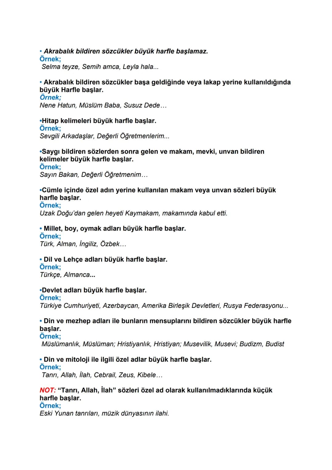 # YAZIM KURALLARI

Büyük Harflerin Kullanıldığı Yerler

• Cümleler büyük harfle başlar.
Örnek;
Elindeki kitabı bize tanıttı.

Cümle içinde b