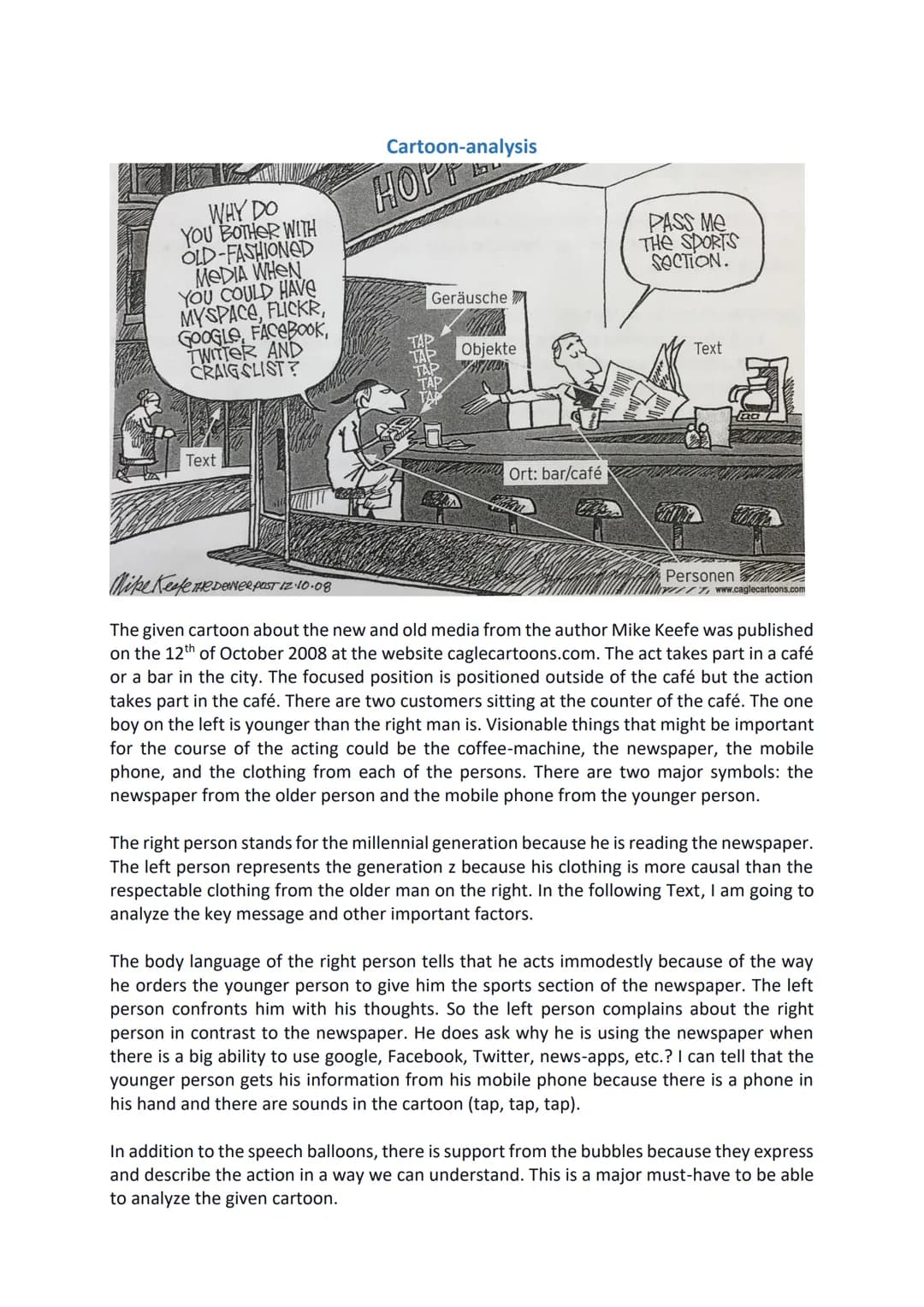 # Cartoon-analysis

WHY DO
YOU BOTHER WITH
OLD-FASHIONED
MEDIA WHEN
YOU COULD ULD HAVE
MYSPACE, FLICKR,
GOOGLE, FACEBOOK,
TWITTER AND
CRAIGS