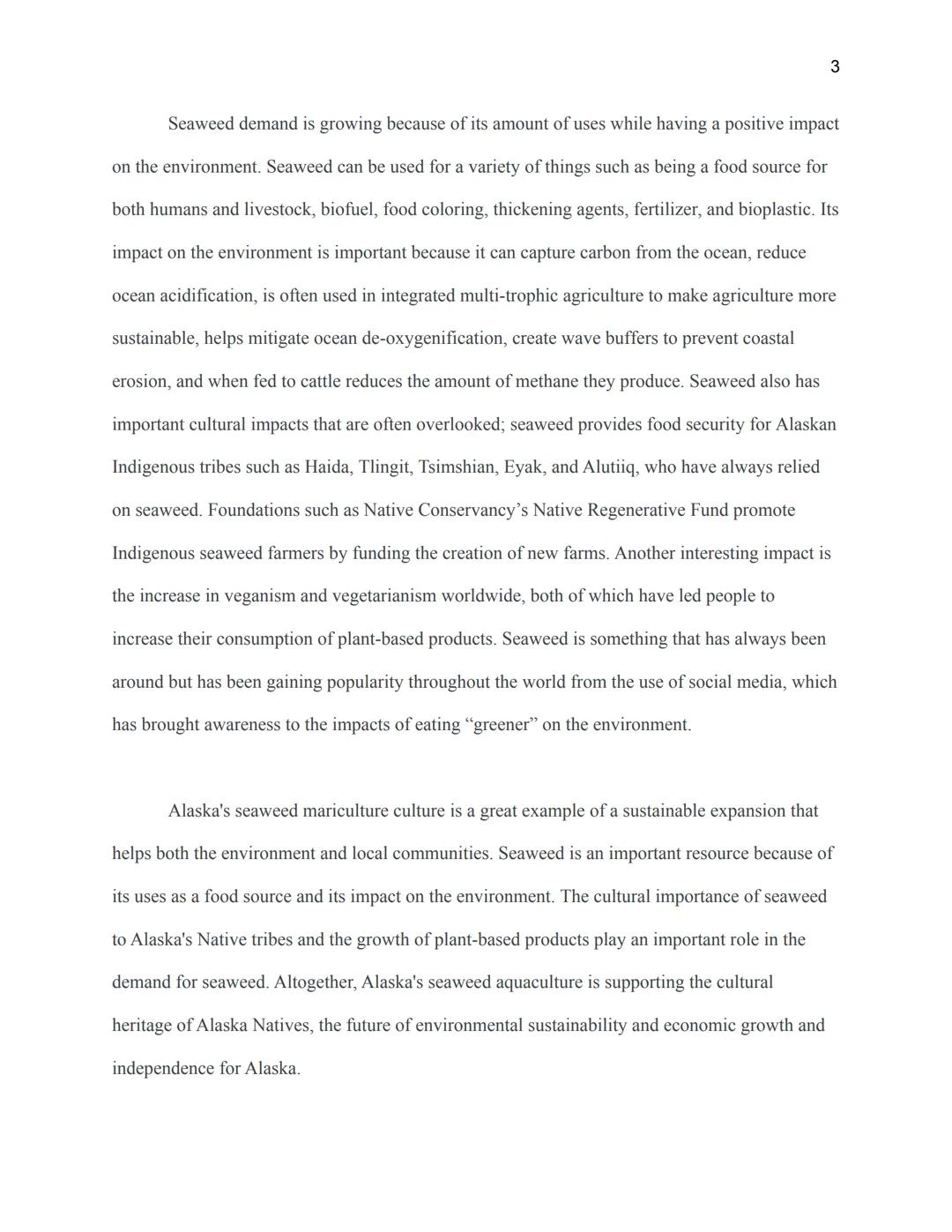 Seaweed Mariculture & Aquaculture

Ayla Benson

Hutchinson High School

Marine Biology

Ms.Kaspari

March 2, 2023

1 This essay is all about