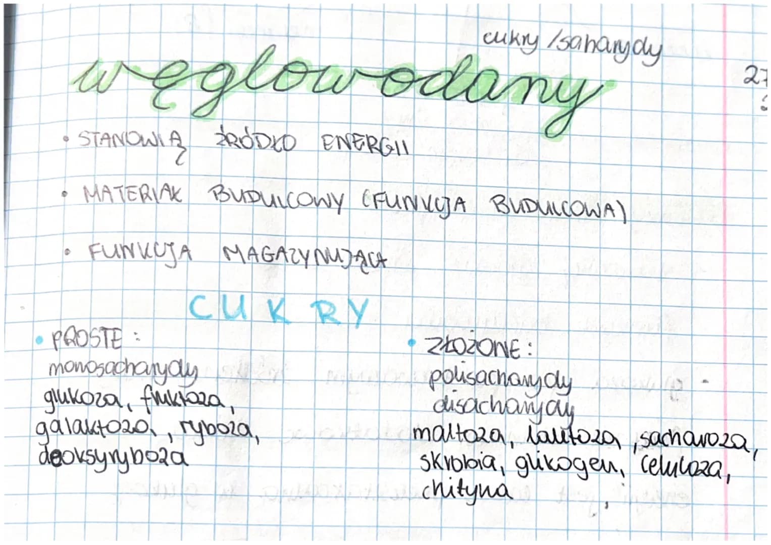 cukry /saharydy

węglowodany

• STANOWIĄ ZRÓDIKO ENERGII

• MATERIAK BUDULCOWY (FUNVIJA BUDULCOWA)

• FUNKUJA MAGAZYNUJĄCA

CUKRY

• PROSTE: