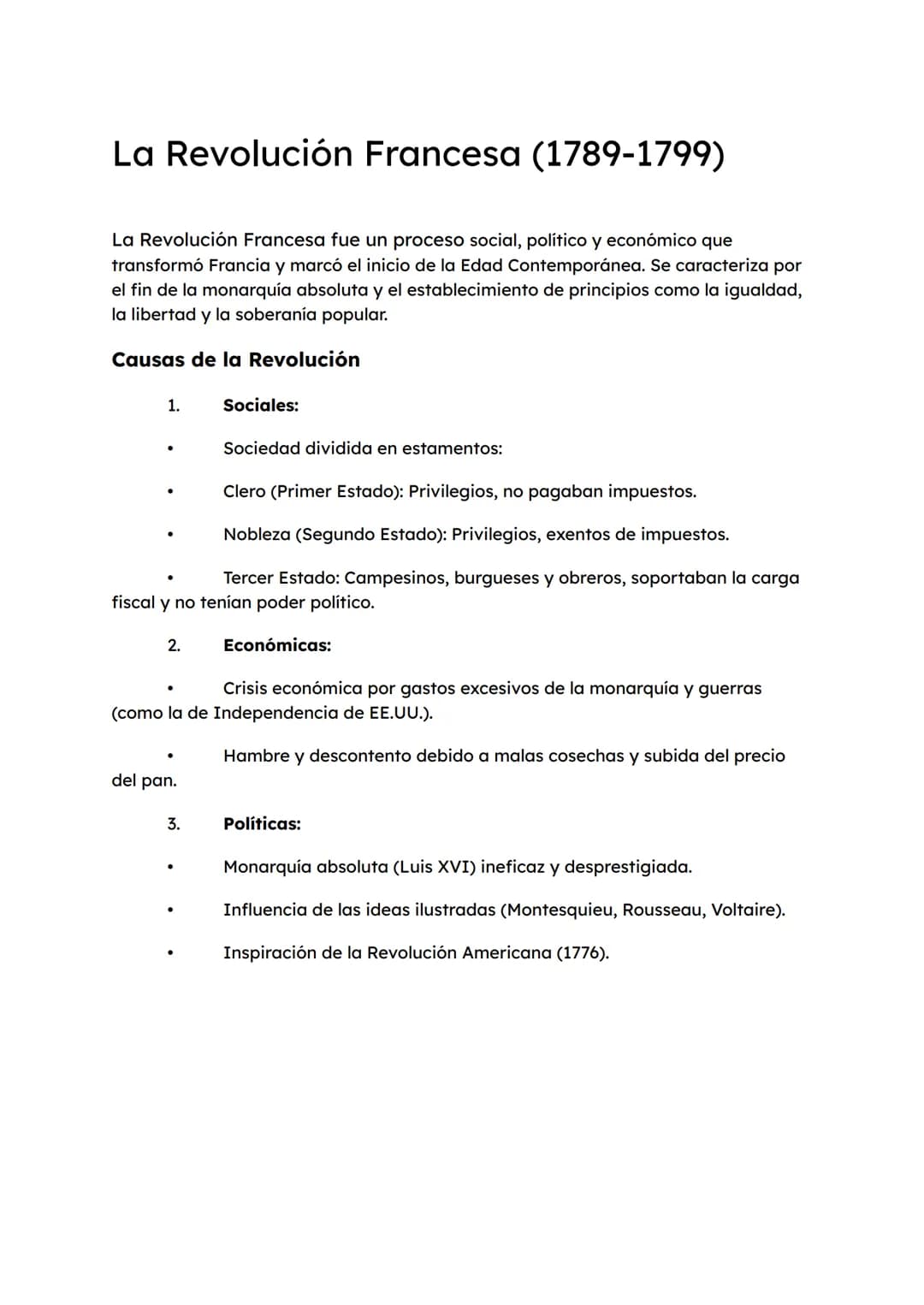 # La Revolución Francesa (1789-1799)

La Revolución Francesa fue un proceso social, político y económico que
transformó Francia y marcó el i