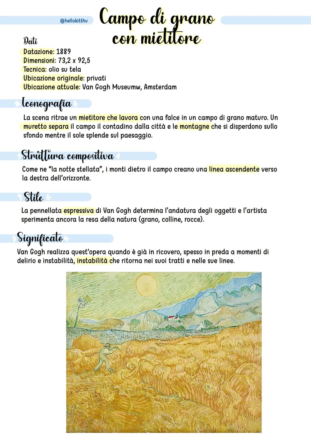 # Vincent Van Gogh

## La vita

Nascita: Zundert, 1853
Morte: Auvers-sur-Oise, 1890

@hellokitthv

Nasce in una famiglia colta: il padre è u