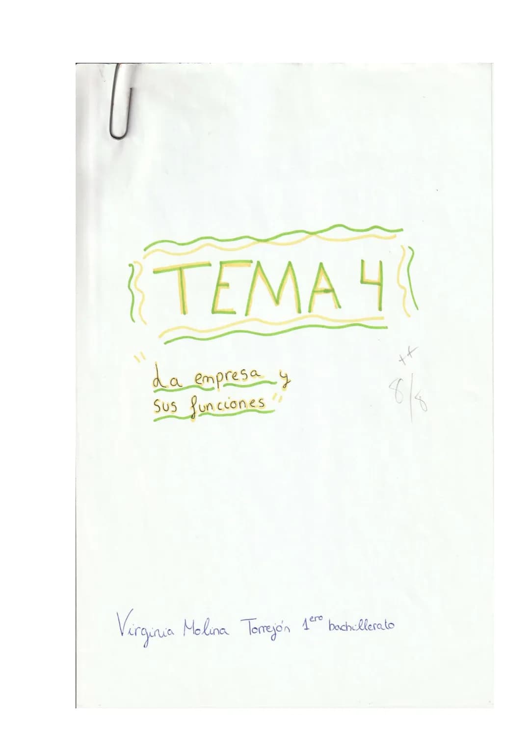 { TEMA 4 }

"la empresa y
sus funciones"

Virginia Molina Torrejón 1ero bachillerato Pt. 1) Especialización y necesidad de coordinación

*  
