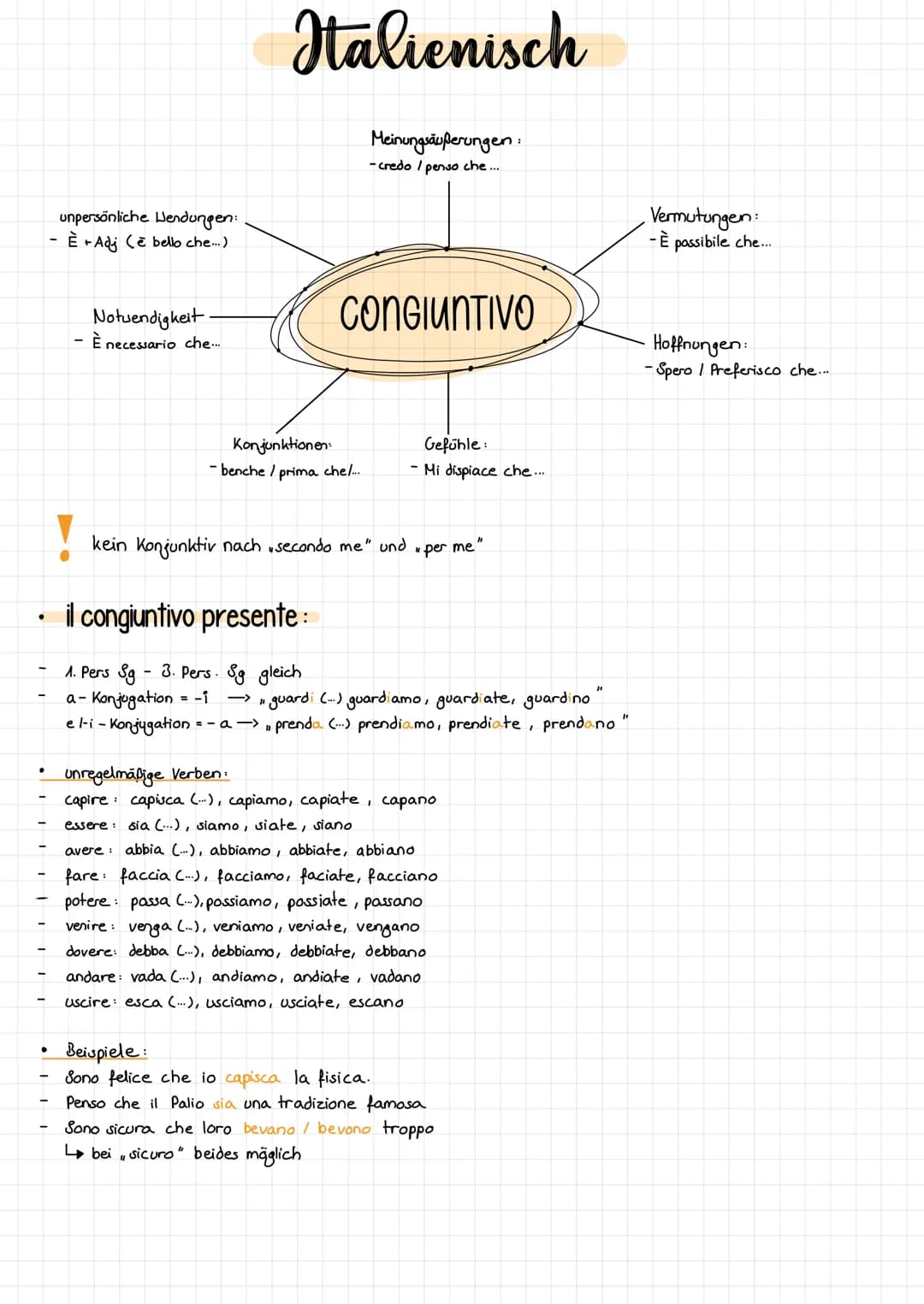 # Italienisch

unpersönliche Wendungen:
- È + Adj (è bello che...)

Notwendigkeit
- È necessario che...

Meinungsäußerungen:
- credo / penso