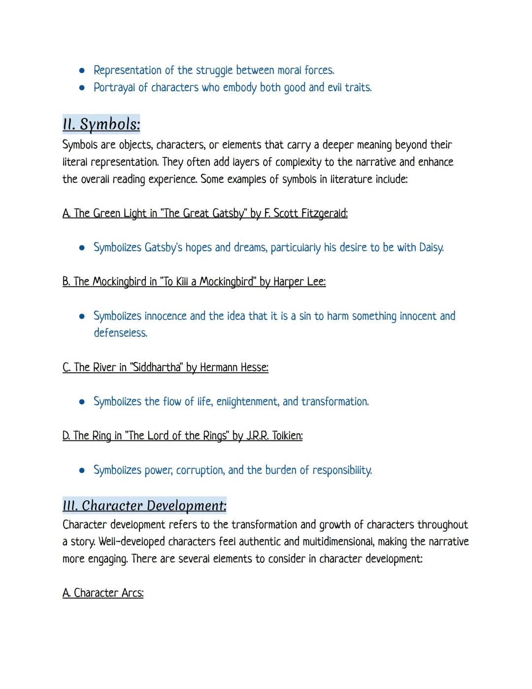 # Literary Analysis: Themes, Symbols, and Character
Development in Literature

Literary analysis is a critical examination of various elemen